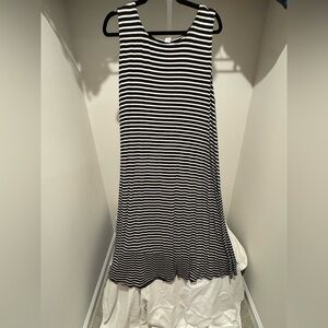 Black and white striped dress
